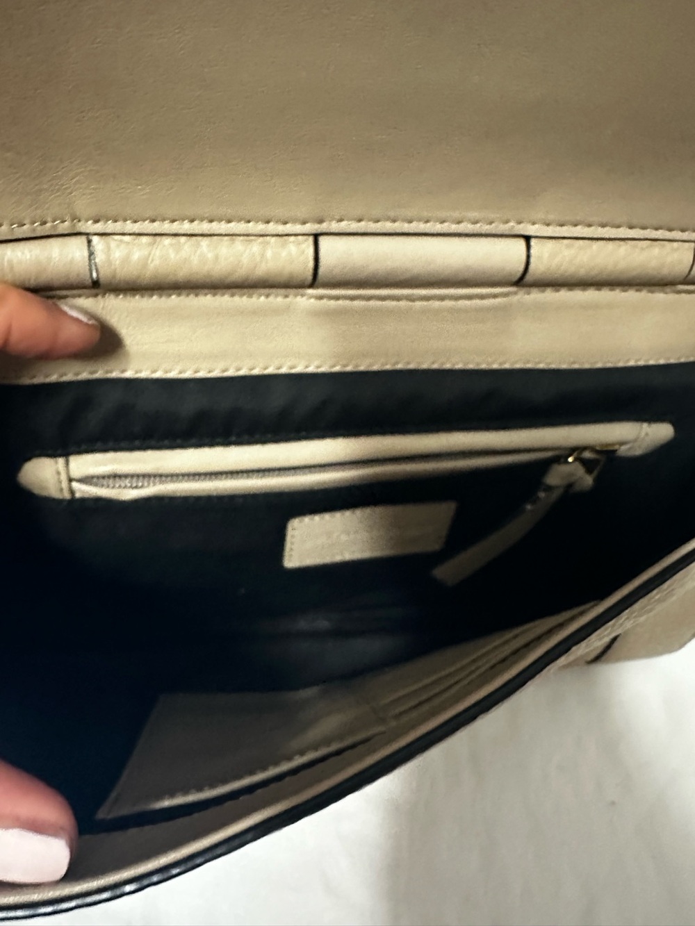 Mackage Beige Pebbled Leather Clutch/Shoulder Bag View 3